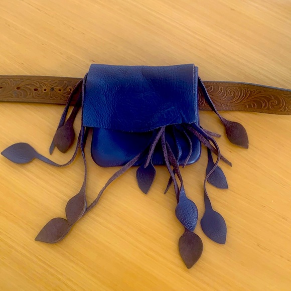 Unique bohemian leather belt pouch. Belt not included. - Picture 1 of 3